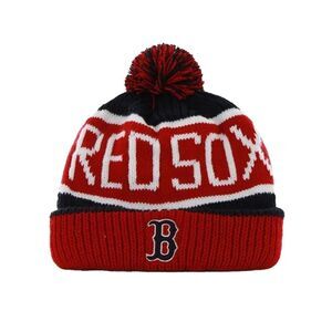 Boston Red Sox Calgary MLB 47 Knitted Cuff Bobble Hat / Red/Black/White